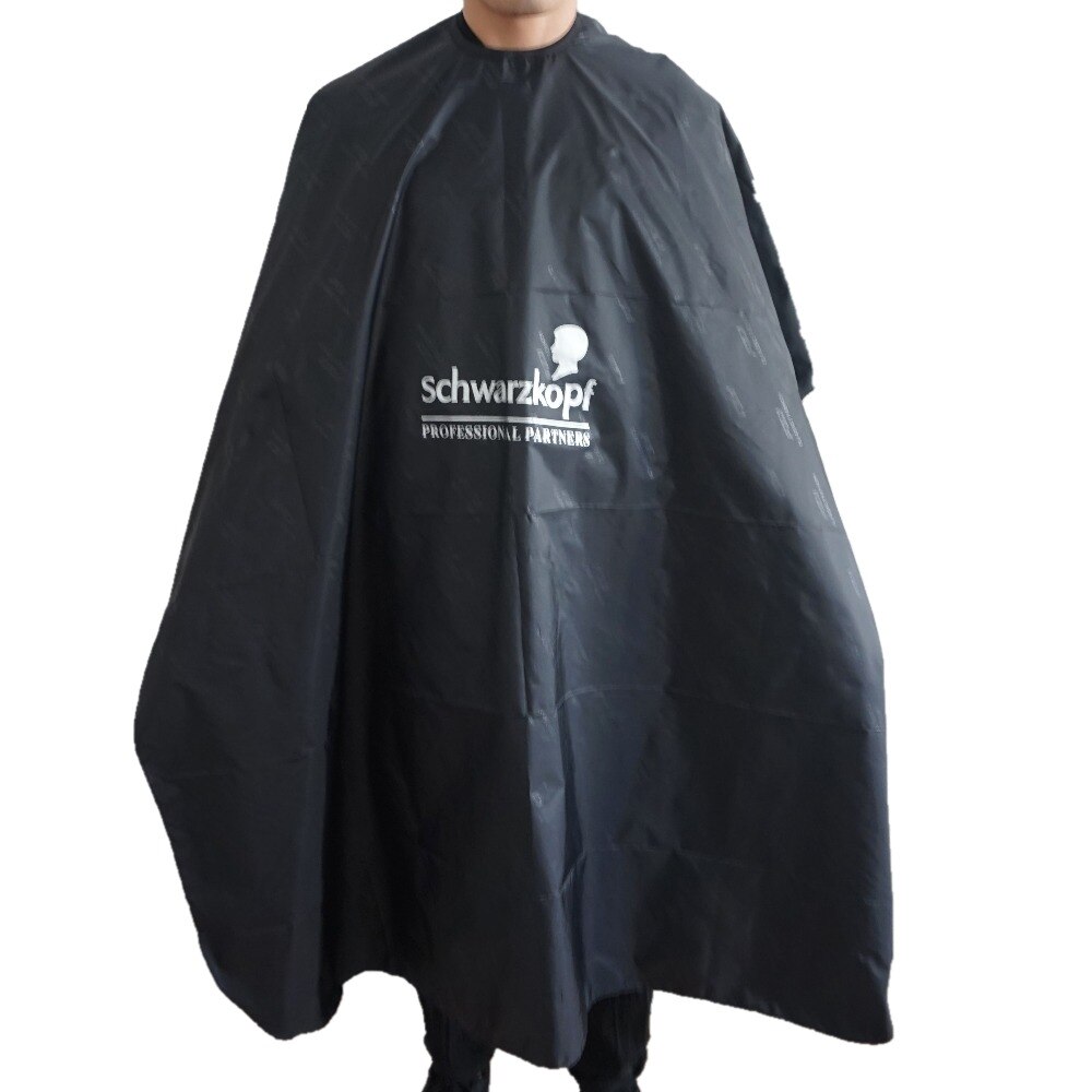 Hår cape klippa nylon vattentät frisör förkläde klippa hår capes antistatisk hår cape salong: Svart