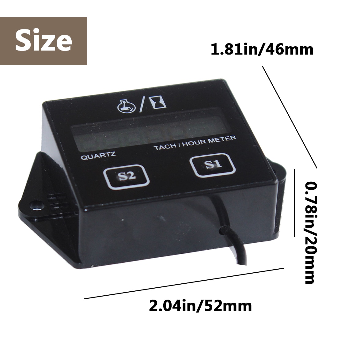 Digital Engine Tach Hour Meter Tachometer Gauge Inductive Display For Motorcycle Motor Marine Chainsaw Boat