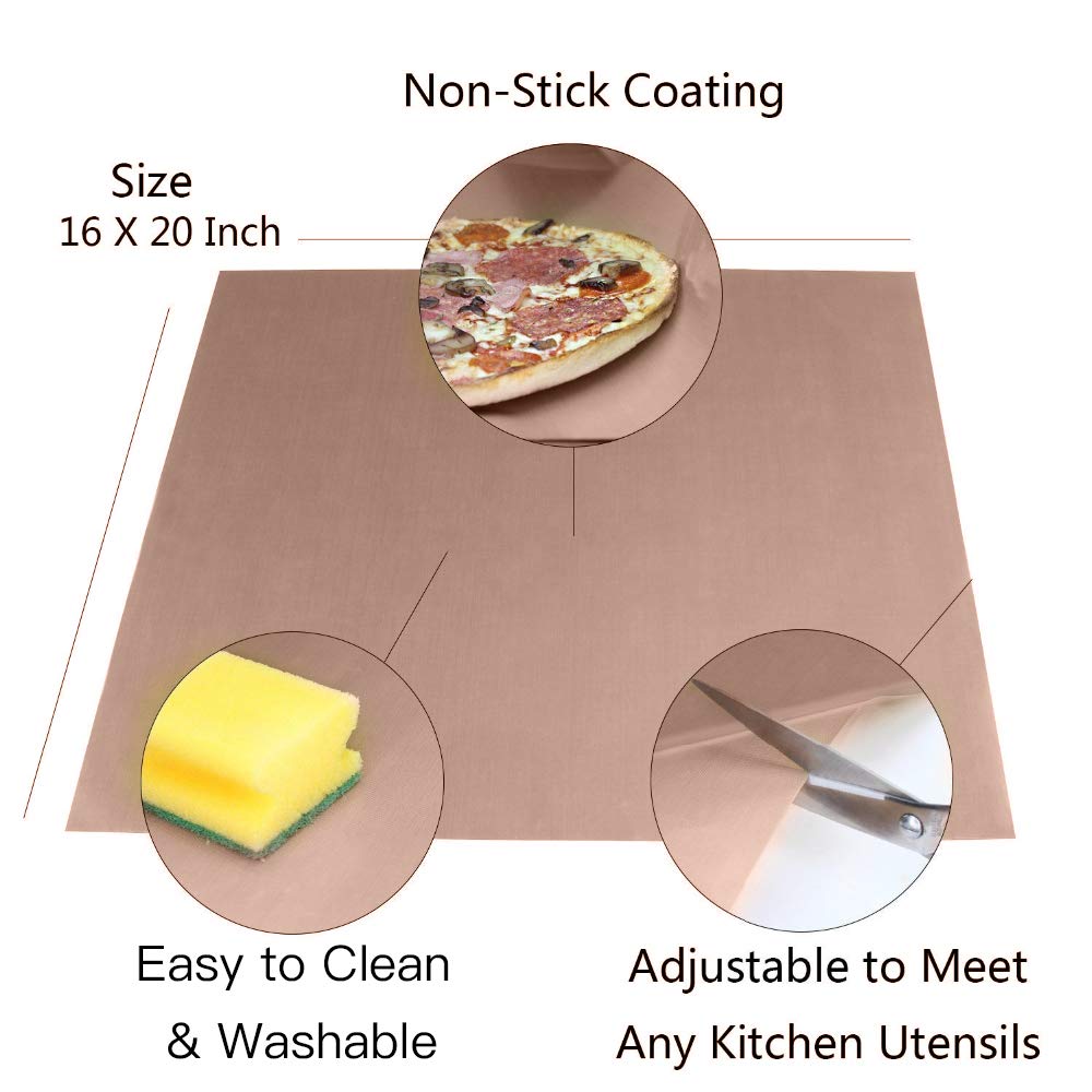 3 stk / pakke ptfe teflon ark non stick bagemåtter ovnforinger 16 x 20 "varmeoverførselspapir genanvendelig varmebestandig håndværksmåtte