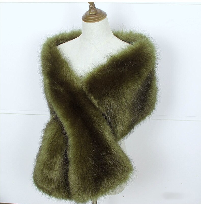 JaneVini Navy Winter Faux Fur Bolero Bridal Shawls and Wraps Warm Cape Cloak Wedding Coat Jacket for Evening Party: Color 1
