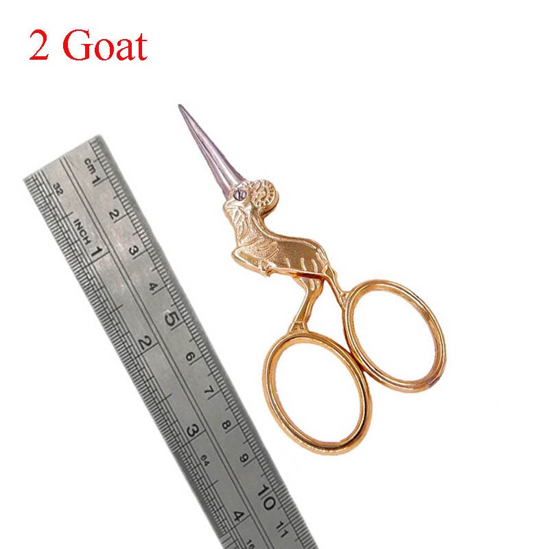 Tijera de sastre Vintage con bonito de conejo y Dragón de punto de cruz, artesanía antigua, costura fina DIY, corte de tela para hogar: Goat