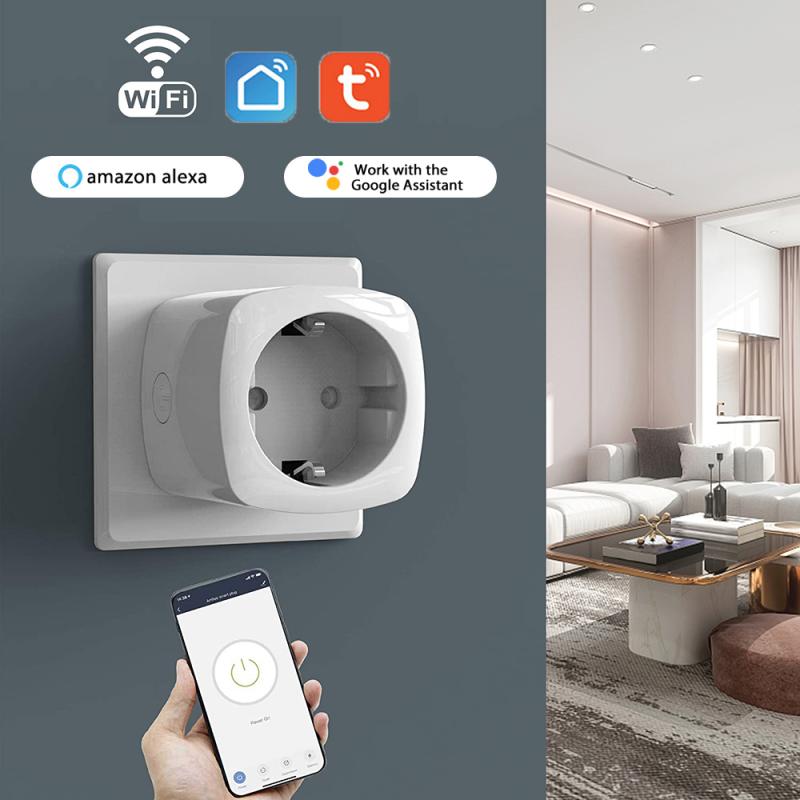 Tuya WiFi Smart Plug Outlet Monitor Power Electrical Smart Socket Remote Control Works With Alexa Google Home No Hub Required