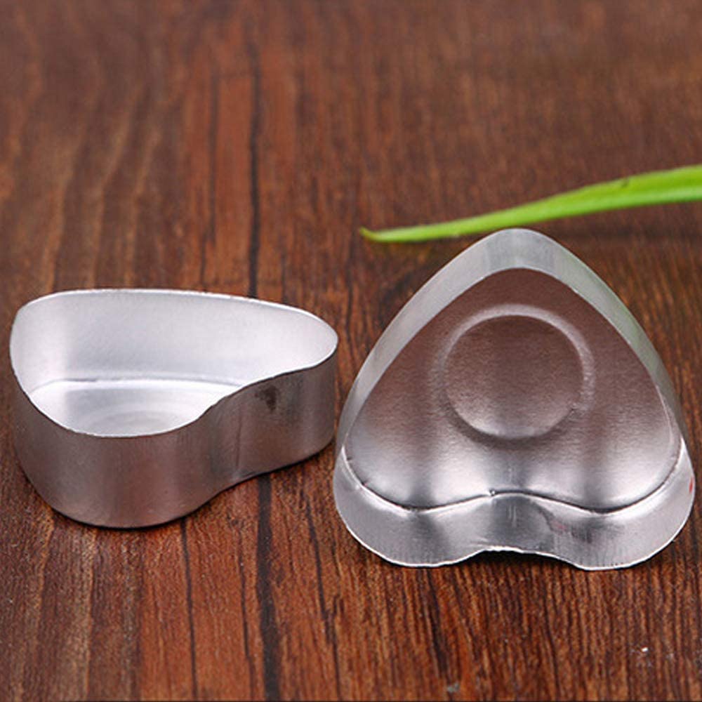 100 sztuk w kształcie serca puste aluminiowe świeczki Tealight woskowe puszki słoiki pojemniki formy uchwyty robić Diy świeca zrobienie 20X20Mm