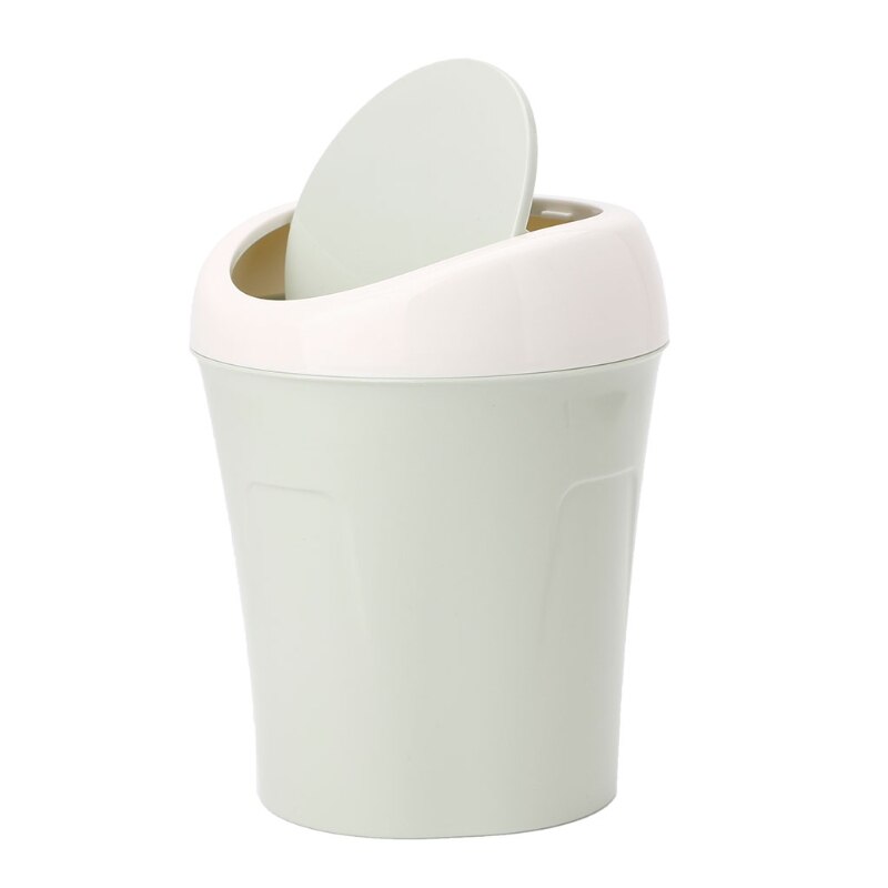 Mini Rolling Cover Desktop Garbage Can Trash Waste Bin Basket Dustbin Container Home Car Case Ash Urns: Green