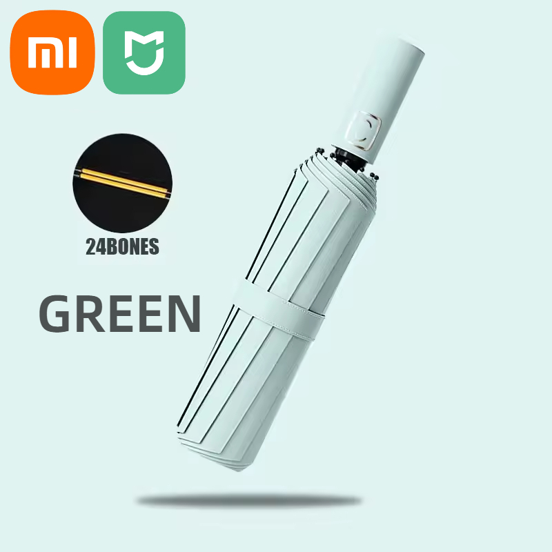 Xiaomi Mijia 24 Bone Solid Color Automatic Collapsible Umbrella Outdoor Large Format Sunshade UV Protection Automatic Umbrella: WHITE
