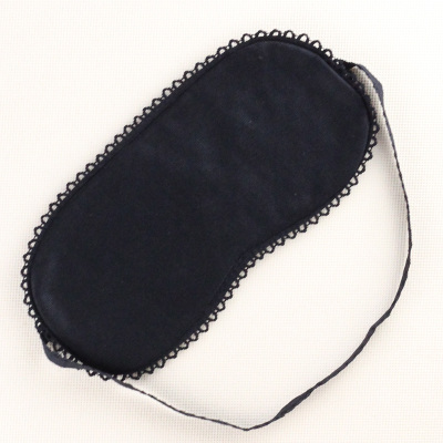Mascarilla de seda Natural para los ojos, transpirable, suave, para dormir, cómoda, de colores caramelo: Black