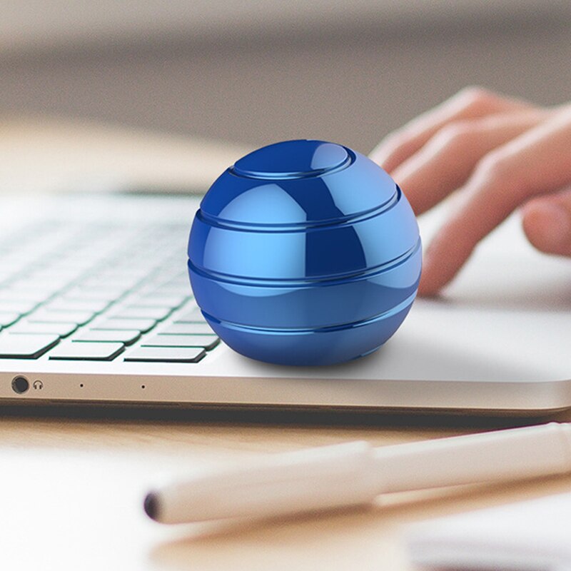 Desktop Decompression Rotating Spherical Gyroscope Office Desk Fidget Toys Optical Illusion Flowing Finger Toys Adult