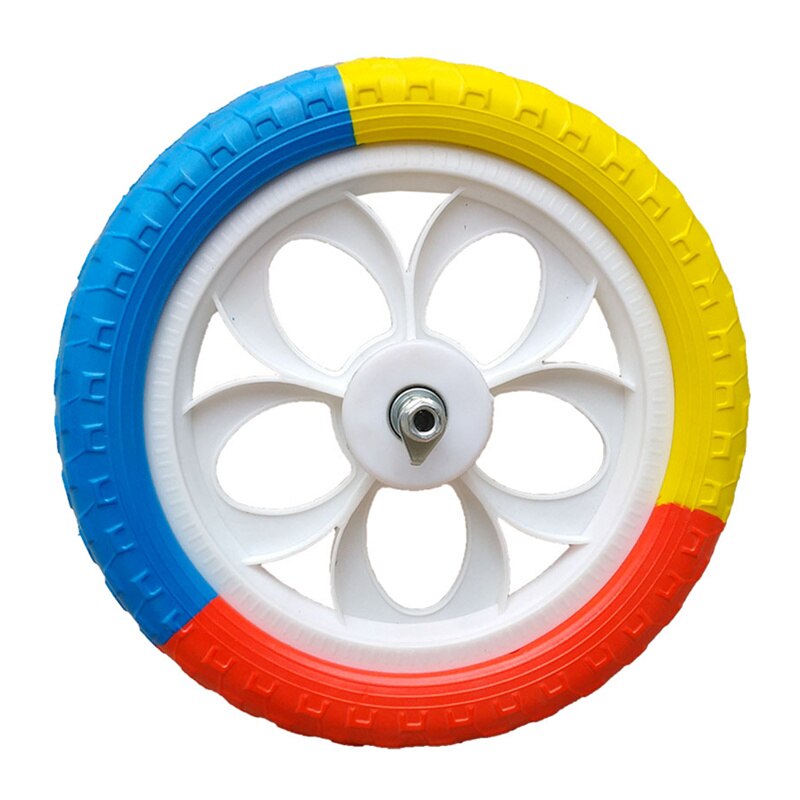 JayCreer 1PCS-Pack 12 Inches 5-Spoke EVA Soild Foam Wheels With Bearing For Kids Balance Bikes: Colorful WhiteSpoke