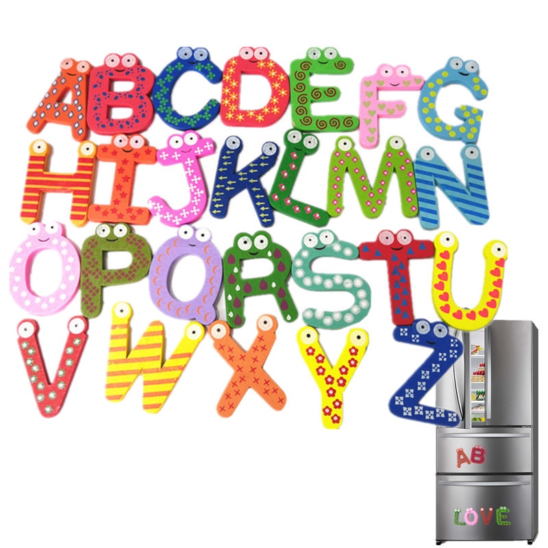 26 PCS Fridge Wooden Magnet Alphabet Table Smart D... – Vicedeal