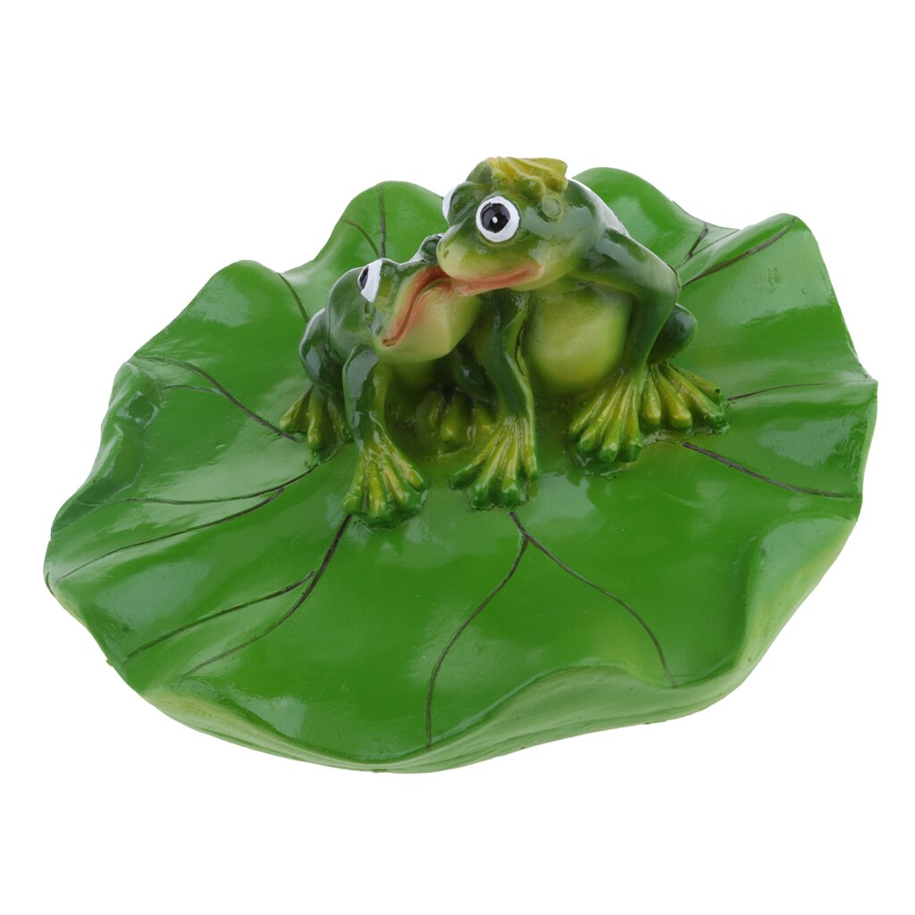 6 typer naturtro vann flytende ornament dam lilje lotusblad frosk hage dam fiskedam sommer svømmebasseng dekorasjoner: Kyssing