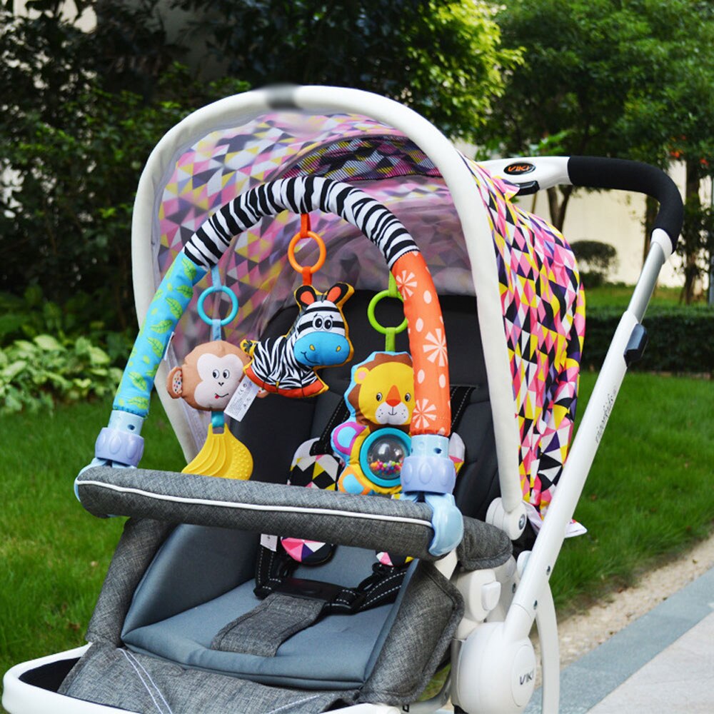 Newborn Infant Stroller Car Clip Cute Rattles Baby Toys Lathe Hanging Seat & Stroller Toys Travel Mobile Soft Bed Hanging