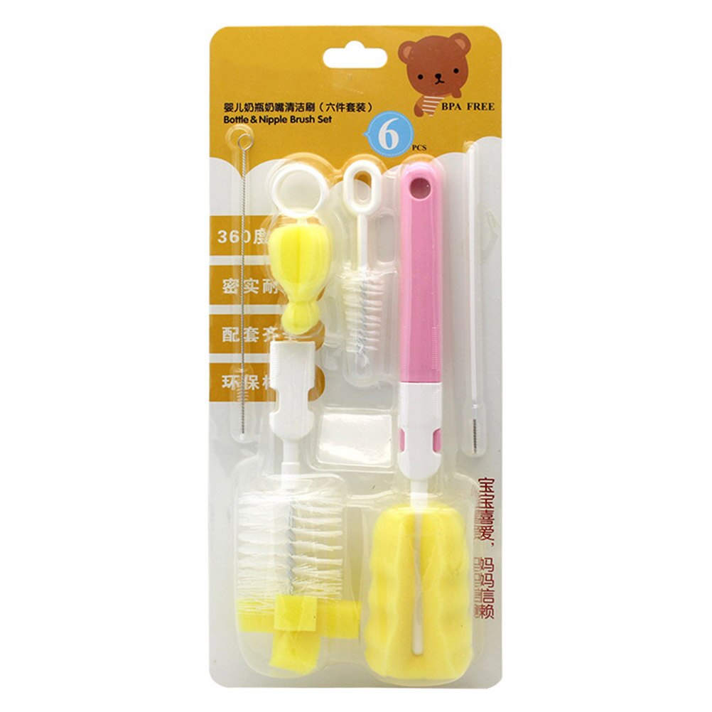 7pcs/Set Baby Milk Bottle Brush Cleaning Tool Water Cup Cleaning Bottle Nipple Pacifier Straw Tube Cleaner Glass Milk Cup #10