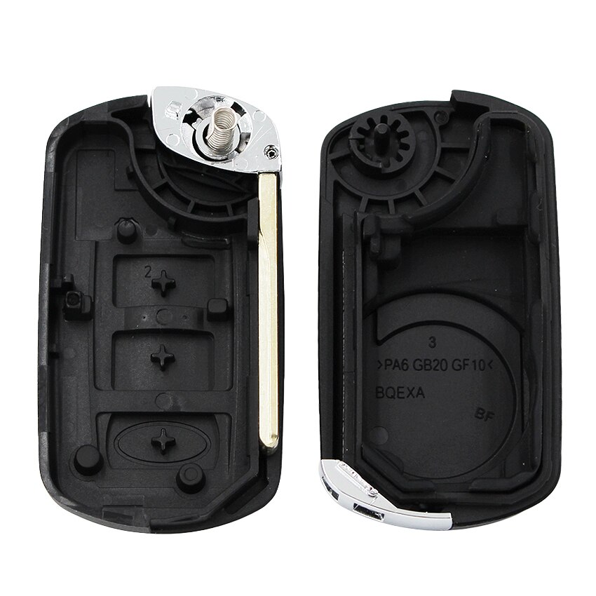 Funda de control remoto plegable de 3 botones carcasa para Land Rover Range Rover Sport LR3 Discovery 3 HU101 o HU92 hoja sin cortar