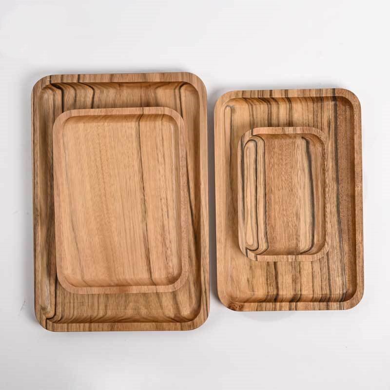 Brood houten bord japanse rechthoekige houten pan bord fruitschaal schotel theeblad dessert diner