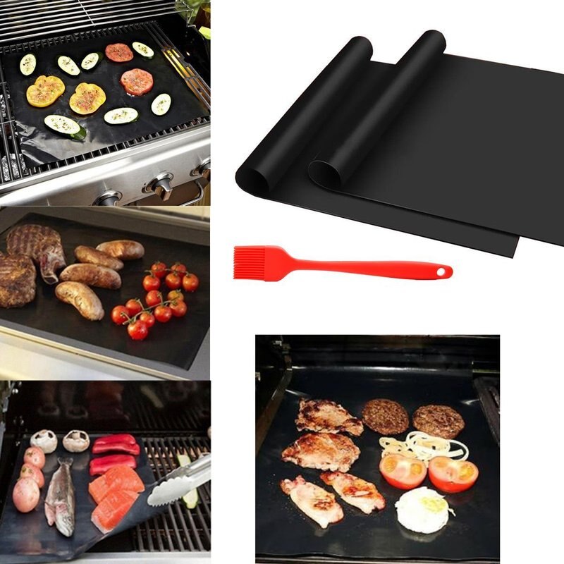 Ptfe Non-stick Bbq Accessoires Grill Mat Barbecue Outdoor Bakken Pad Herbruikbare Teflon Koken Plaat Voor Party Grill Mat gereedschappen