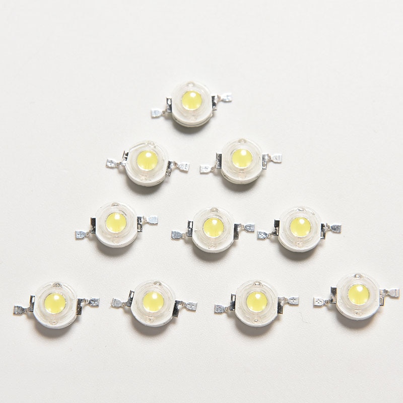 10 stuks/partij 1w koel/warm witte led-lampkralen lampchip voor schijnwerper, krachtige lamp, lichtkralen 100-110lm