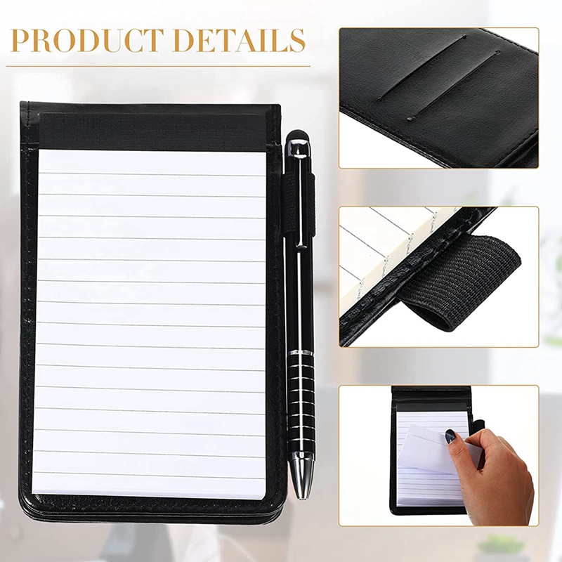 Notepad Set 3.5X5.5in Small Memo Book 3 Mini Pocket Notepads with Pens and 10 Refills for and Students