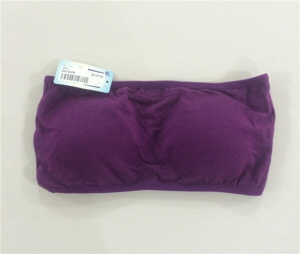 GOPLUS Sexy Strapless Crop Top Bra Bandeau Brassiere Tube Tops Candy Colors 14 colors M0156: purple