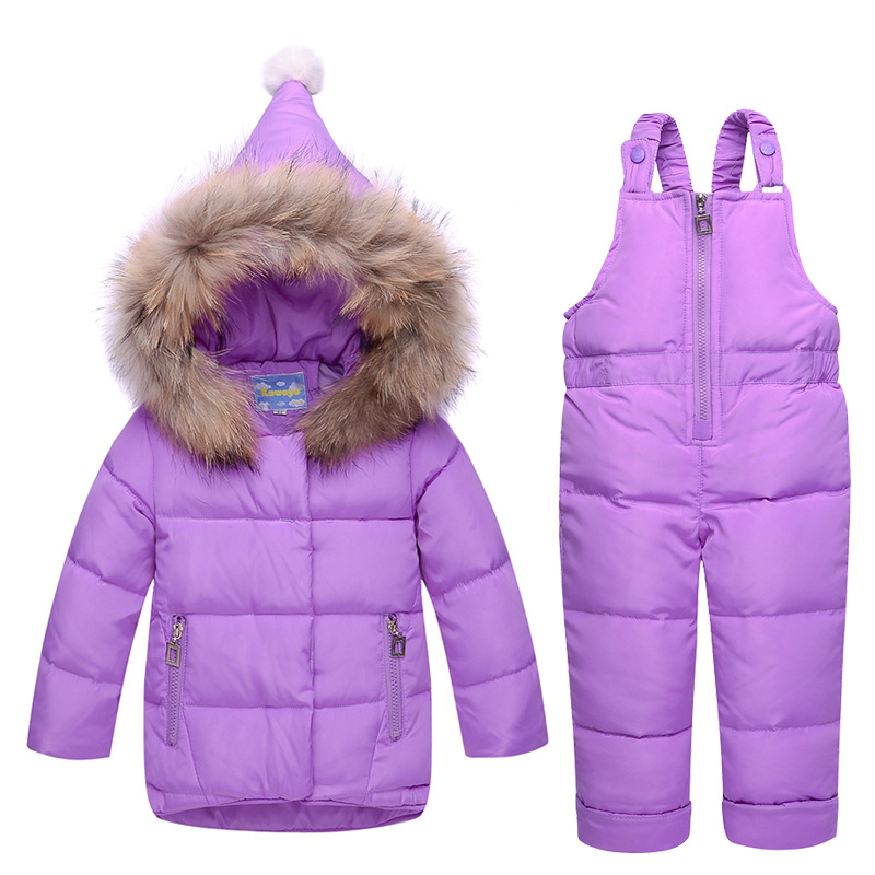 Manteau d'hiver russe pour bébé, veste à capuche, costume de neige en duvet de canard, ensembles de tenues pour filles, vêtements de neige,