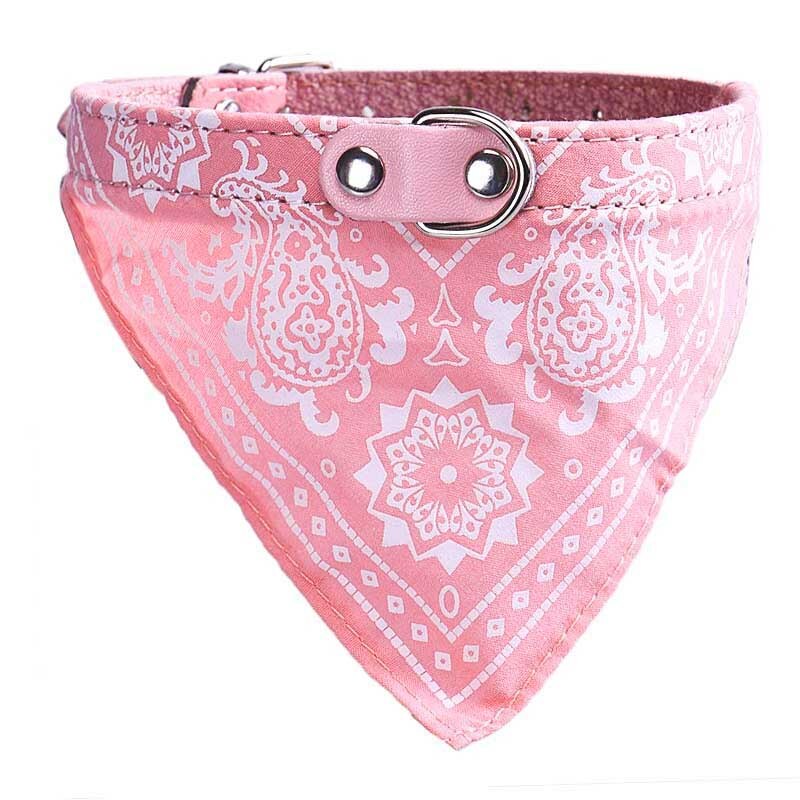 brand Adjustable Pet Dog Puppy Cat Neck Scarf Bandana Collar Neckerchief for dog neckerchief 30.5*0.9cm dla psa A15: Pink M