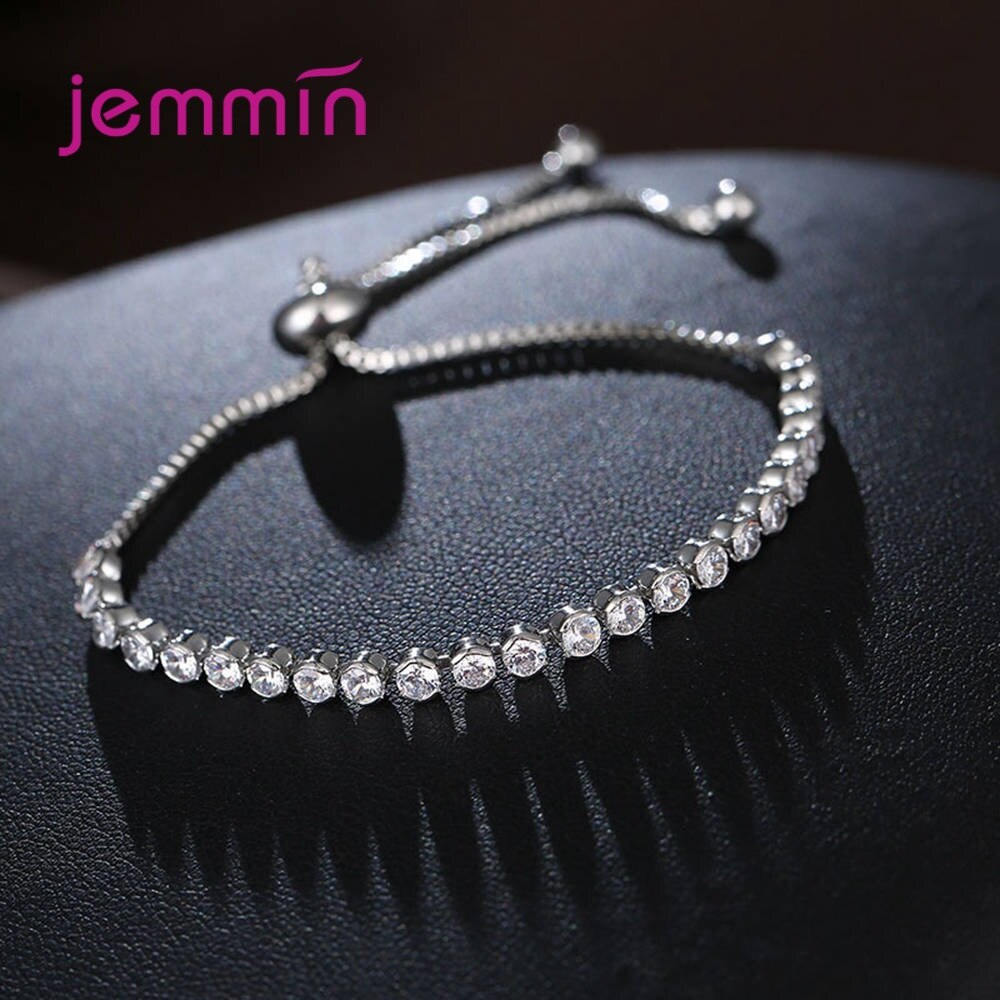 Top Selling Dazzling Crystal Armbanden 925 Sterling Zilveren Ronde Zirconia Kralen Strand Vrouwen Bruiloft Engagement Sieraden