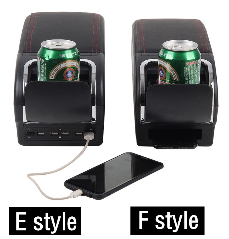 For Hyundai I20 armrest box central Store content Storage box hyundai armrest box with cup holder ashtray 9USB interface