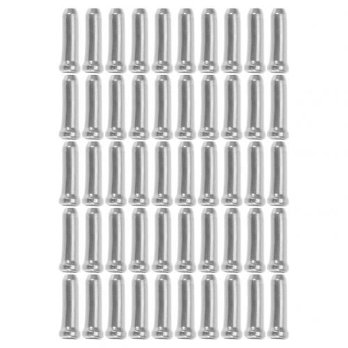 50Pcs Aluminum Bicycle Bike Brake Shifter Derailleur Inner Cable Wire End Caps Bike part bicycle Accessories: Silver