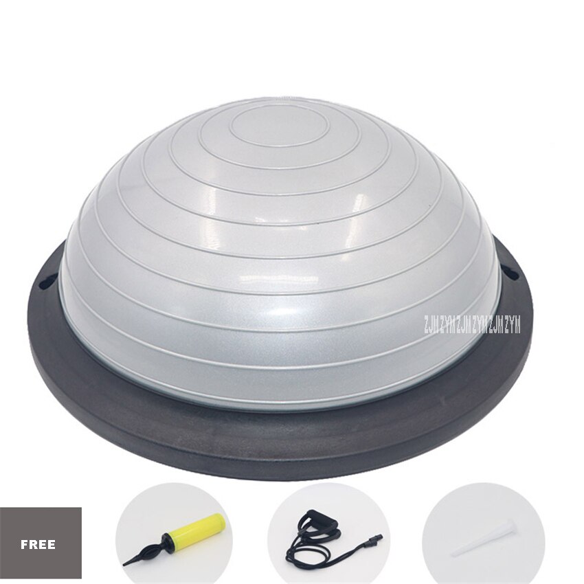 46cm Mini Yoga Balance Ball Fitball Yoga Halfsphere Semisphere Balance Trainer Device Pvc Ball Half Fitness Ball Blue: Classic grey