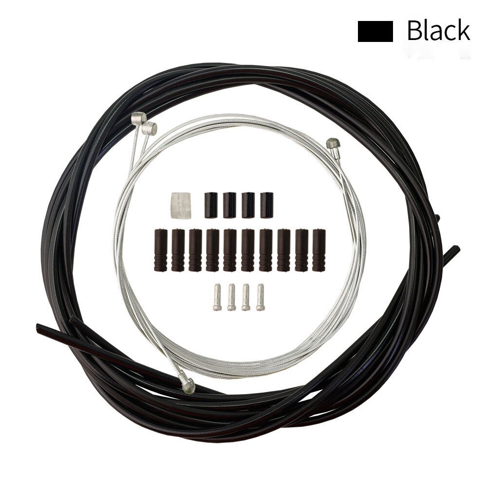 MTB Road Bicycle shift Brake Cable Set 4mm/5mm Line Tube Multiple Colour Bike Brake Line Tube Inner Line Universal Bicycle Parts: Black Set