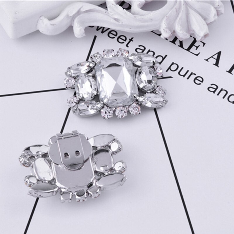 2 stk rhinestone legering glass sko clips utsmykkede spenner dekorasjon
