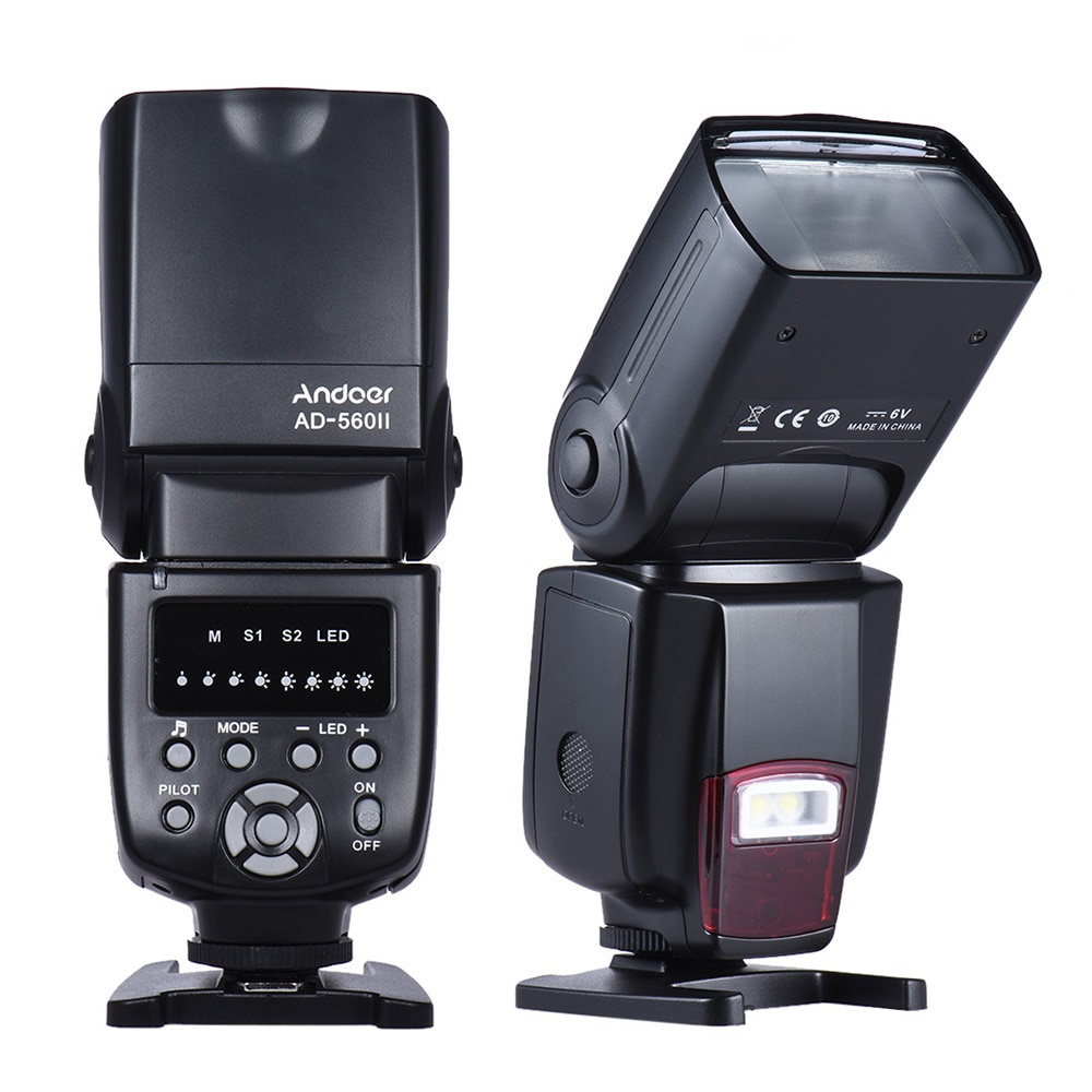 Andoer Ad-560 Ⅱ Universal Flash Speedlite Op-Camera Flash GN50 W/Verstelbare Led Licht Invullen Voor canon Nikon Olympus Pentax Dslr