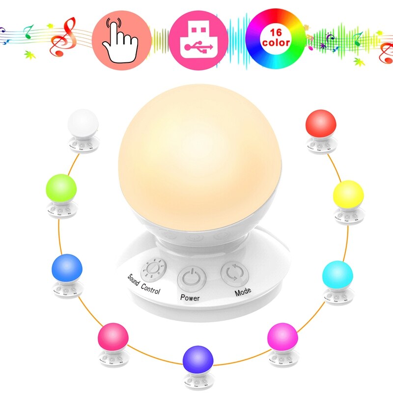 Led Smart Voice Control Night Light Colorful RGB Dimmable Table Light Smart Desk Lamp for Bedroom Office Living Room