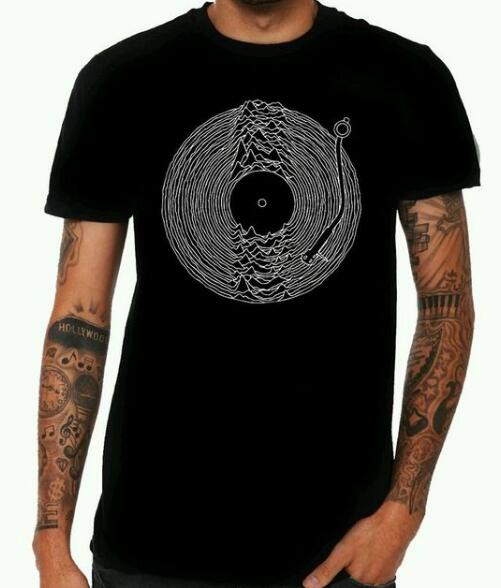 Kuakuayu hjn vintage moda 80s pós punk banda alegria divisão desconhecido prazer unissex t camisa casual preto: M / Black-VinylRecord JD