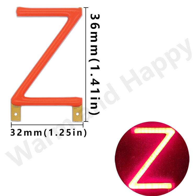 N-Z Letter Licht Decoratie Rood Licht 0.45W Led Lichtgevende Gloeidraad DC2.8-3.0V Nachtlicht Bruiloftsfeest Outdoor Decoratie Gebruik: green