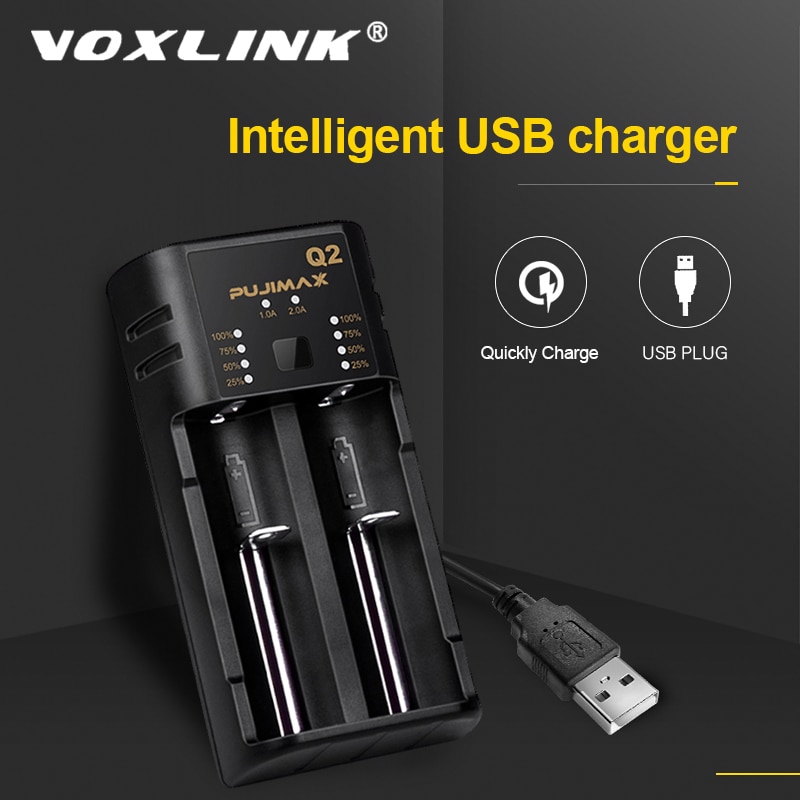 Voxlink 18650 Batterij Oplader Opladen Met Usb 2.0 Micro Kabel 26650 18350 14500 26500 21700 Li-Ion Oplaadbare Batterij Oplader