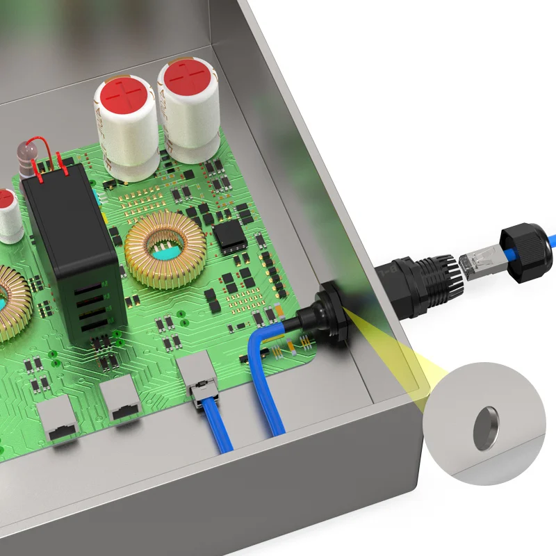 RJ45 Outdoor Network Connectors M20 M22 Aviation Plug with 25cm Wire Rj45 Crystal Head Socket Cat5 Network Cable Waterproof IP67