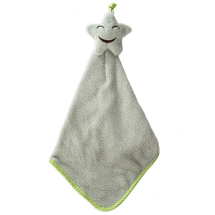 Cartoon Glimlach Handdoek Kinderen Microfiber Hand Droge Handdoek Voor Zachte Pluche Stof Absorberende Hangen Handdoek Keuken Badkamer Gebruik: green