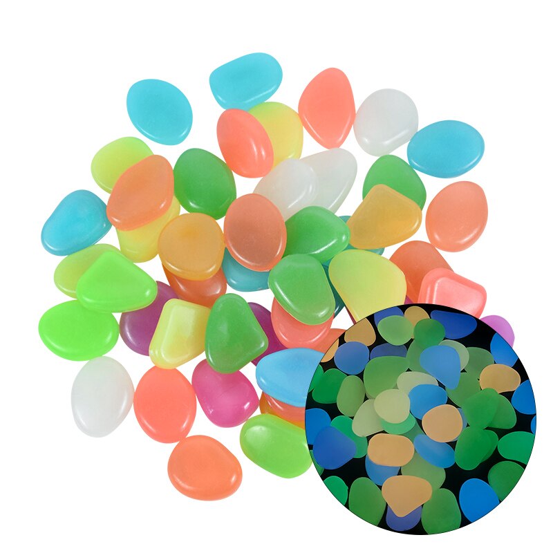 25/50pcs Luminous Stone Glow In The Dark Garden Pebbles Glow Stones Rocks for Walkways Path Patio Lawn Yard Fish Tank Decoration: 25pcs / B07