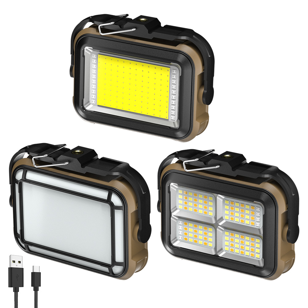 Luz de trabajo solar Luz de inundación al aire libre Carga USB Luz mecánica de camping Banco de energía móvil para taller de garaje de sitio de construcción