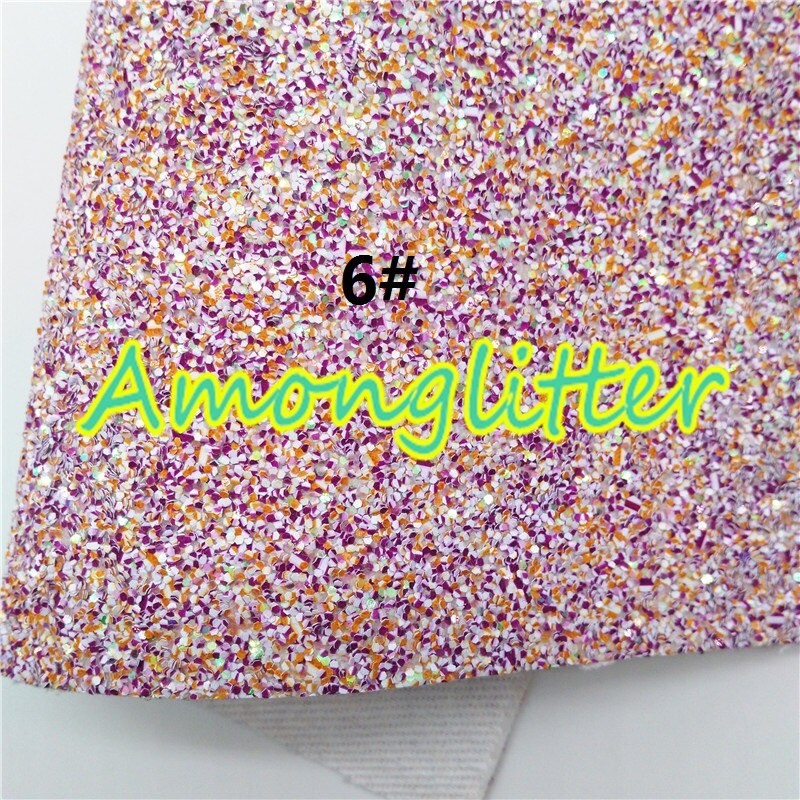 Amonglitter Blue Chunky Glitter Leather Glitter Fabric with Twill Backing, Glitter Sheet for DIY Bows Bags 21x29cm A4 size MB006: 6