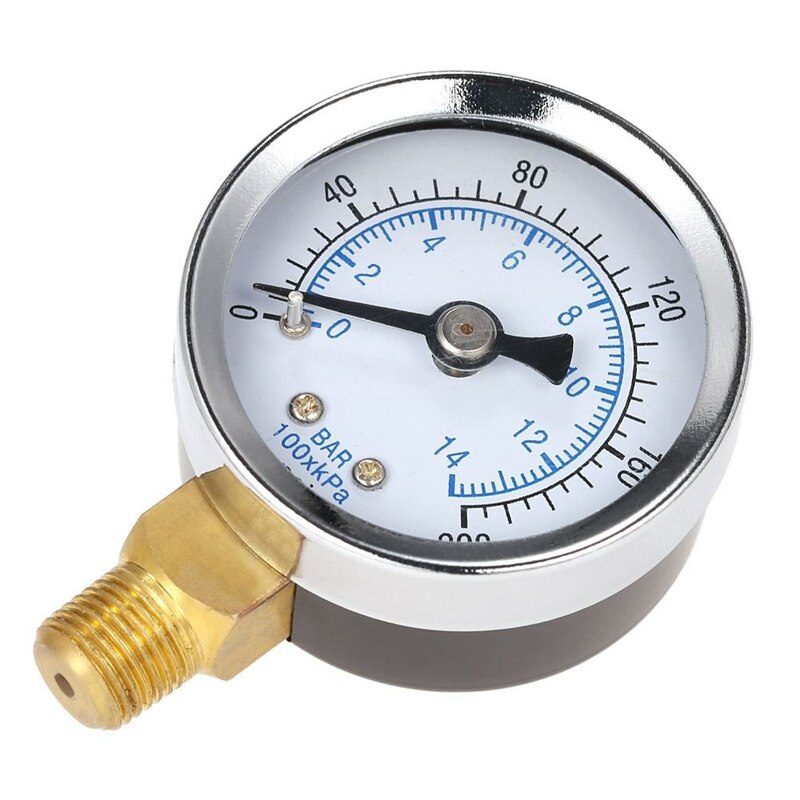 Ts-40-14 Bar 0-200 Psi 0-14 Bar Pressure Gauge 1/8 Male Npt Pressure Gauge Air Compressor Hydraulic Vacuum Gauge Manometer