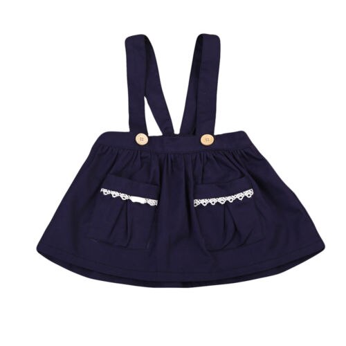 Newborn Baby Girl Autumn Brace Overalls Party Sleeveless Skirts 6M-3Y