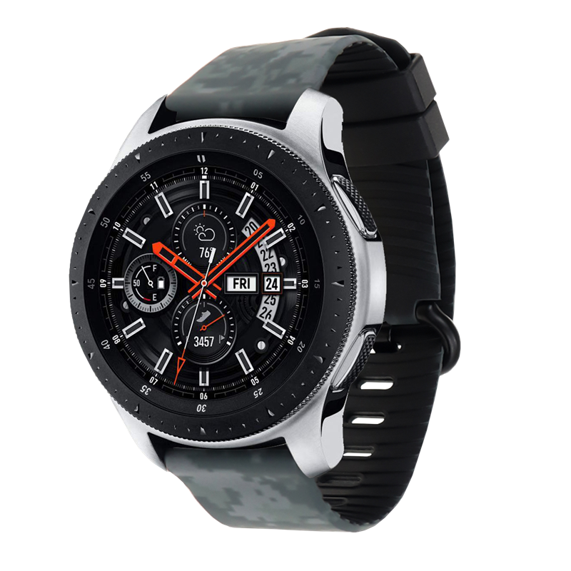 Druck Silikon Armband für Huawei Uhr GT 2 46 MM/GT2 Aktive 46m Smart Uhr Band 22MM handgelenk Strap für Samsung galaxy S3: Camouflage gray