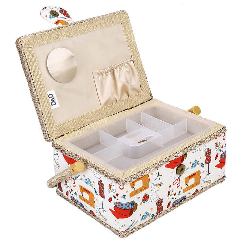 3 Colors Craft Sewing Tool Needle Thread Basket Fabric Household Storage Box Sewing Box Organizer with Sewing Accessories
