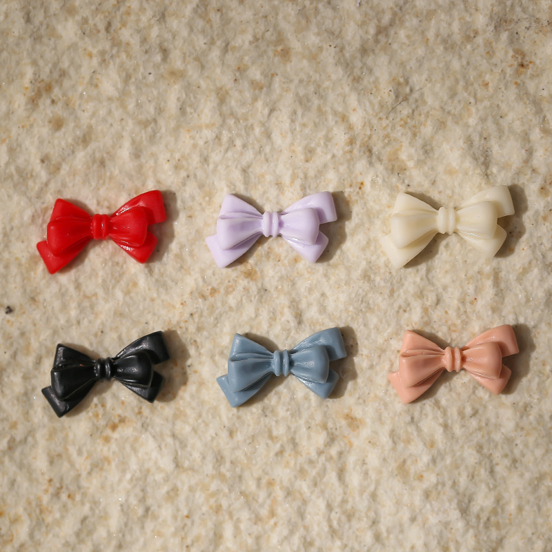 50 Uds. De lazos largos de resina rosa para decoración de uñas, lazos para uñas de hadas esmerilados 3D Kawaii, piezas de decoración, accesorios para uñas de japonés DIY