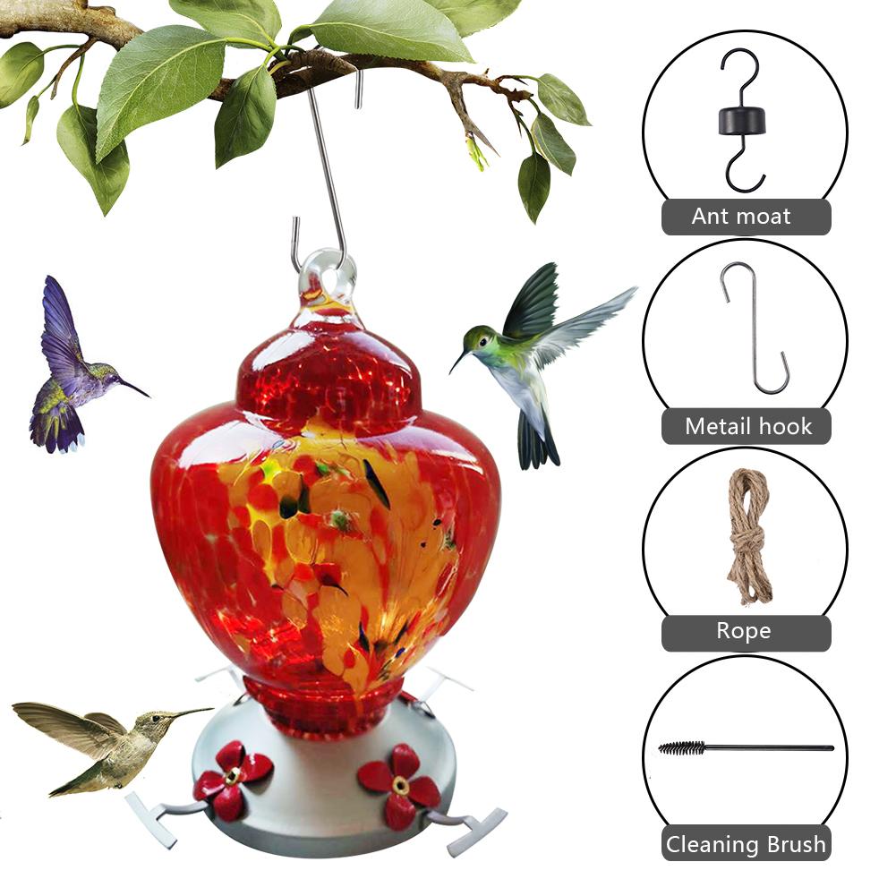 Wide Mouth Waist Hummingbird Feeder Fill Nectar Patio For Outdoor Garden Yard Window Bird Food Feed Bird Feed Picaflor Comedero: Red