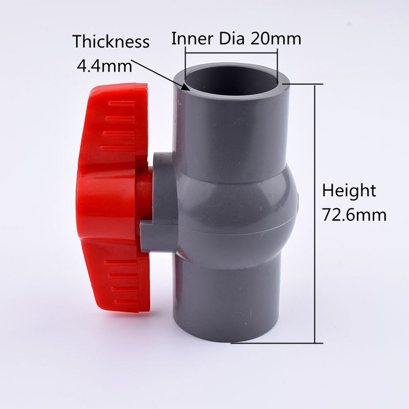 1pc 20~63mm PVC globe valve Garden Irrigation Agricultural Irrigation Water Pipe Connectors Aquarium Tank Fish Tank Adapter: Inner Dia 20mm