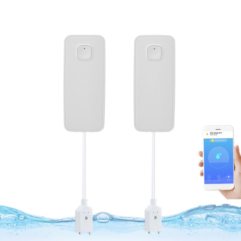 WiFi smart Water Leakage Sensor Water Alarm Compatible With APP Connection Easy Installation