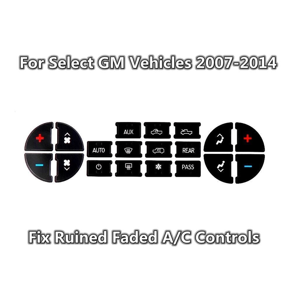AC Dash Button Repair Kit Decal Stickers For GMC Tahoe Suburban Avalanche Silverado Yukon Denali Acadia Sierra Buick Enclave