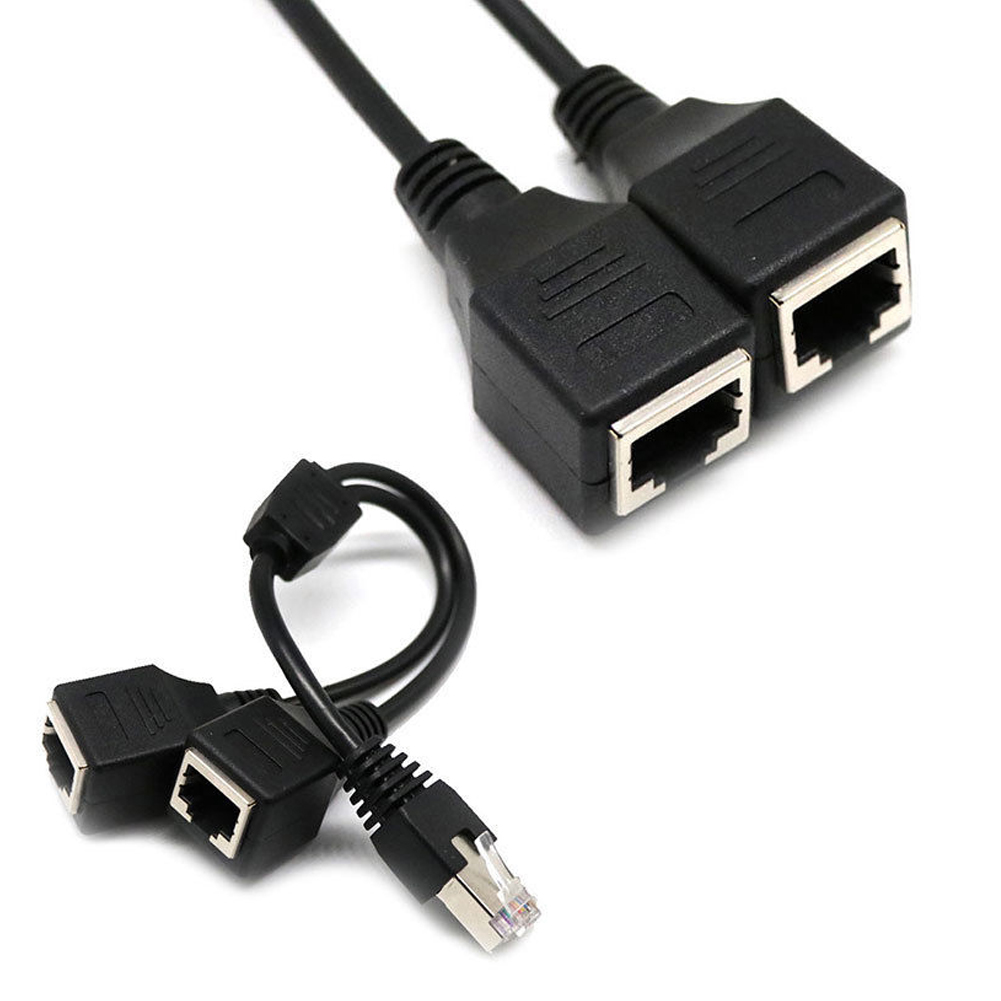 Ethernet Splitter Adapter 0.3 M Laptop Ethernet Network Adapter with Network Cable Extension Cable